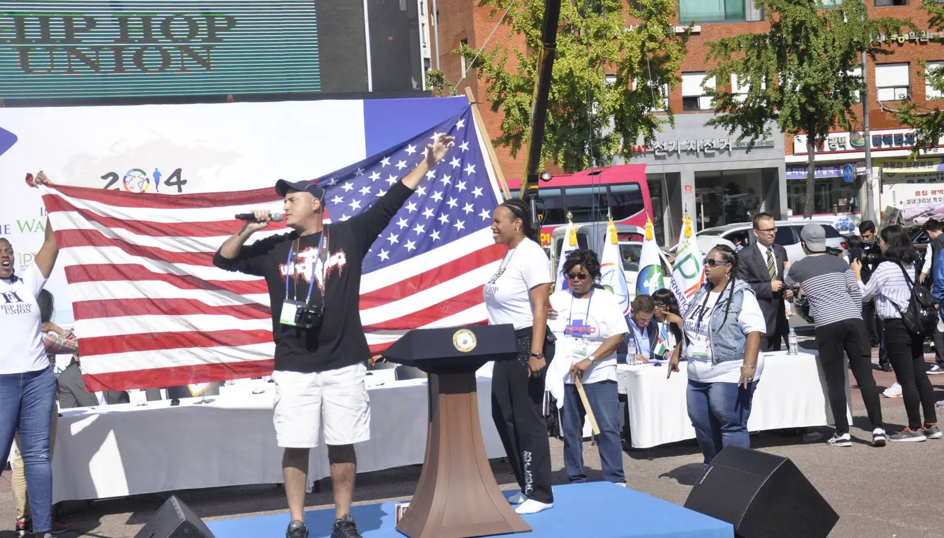 Speaking in Seoul, South Korea